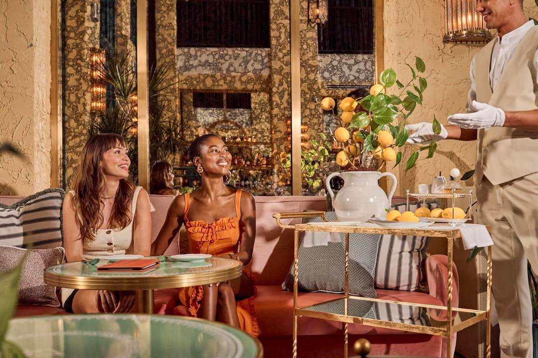 Girls having fun at Casadonna restaurant