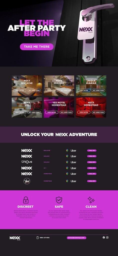 Let the After Party Begin landing page for the campaign