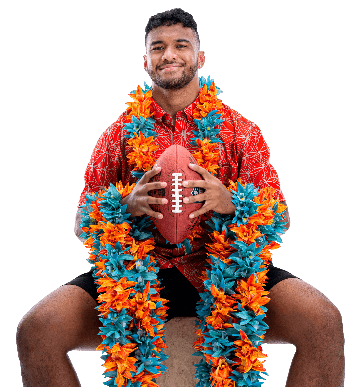 Tua Leis posing for South Florals campaign