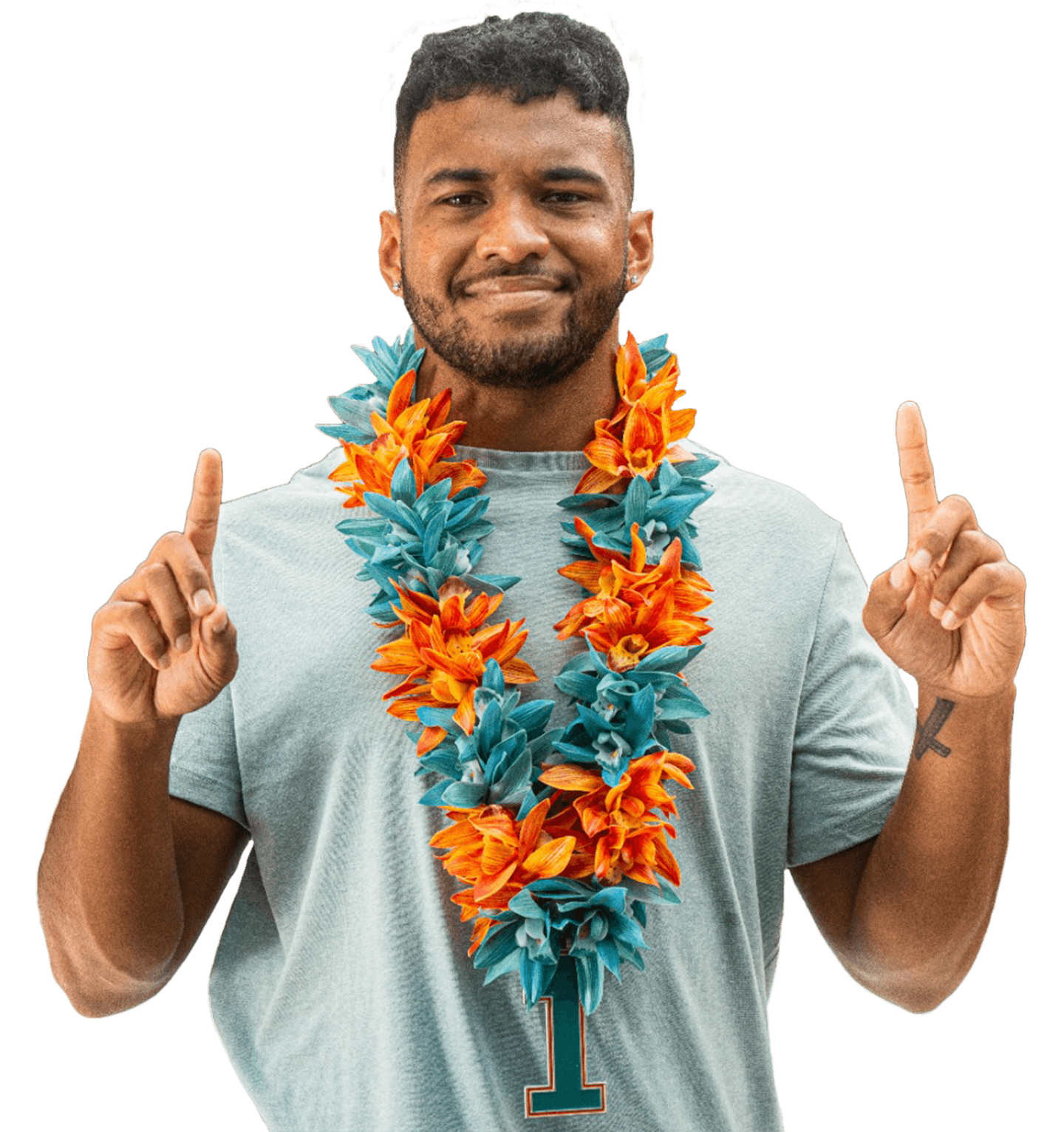 Tua Leis posing for South Florals campaign
